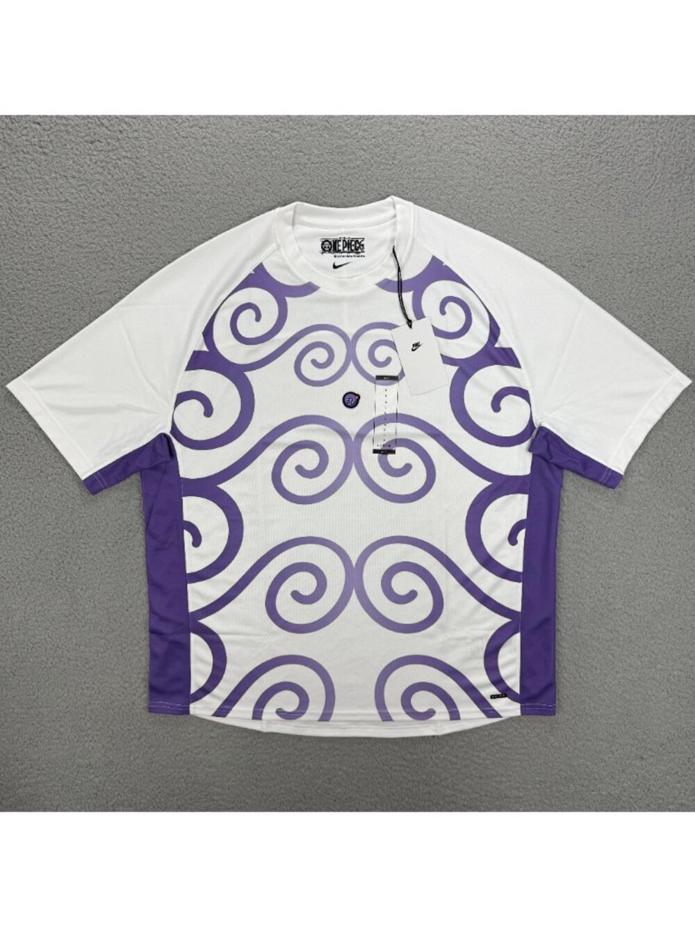 Nike One Piece Jersey Mens Large L White Purple GOMU GOMU Short Sleeve Shirt SS
